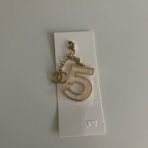 CHANEL Gold Chanel no 5 Charm with CC Logo